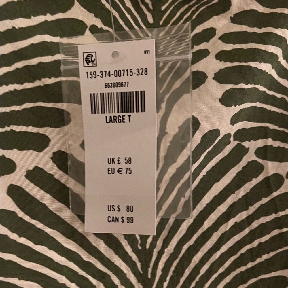 Abercrombie & Fitch Green and Cream Palm-Print Mini Dress - Picture 4 of 7